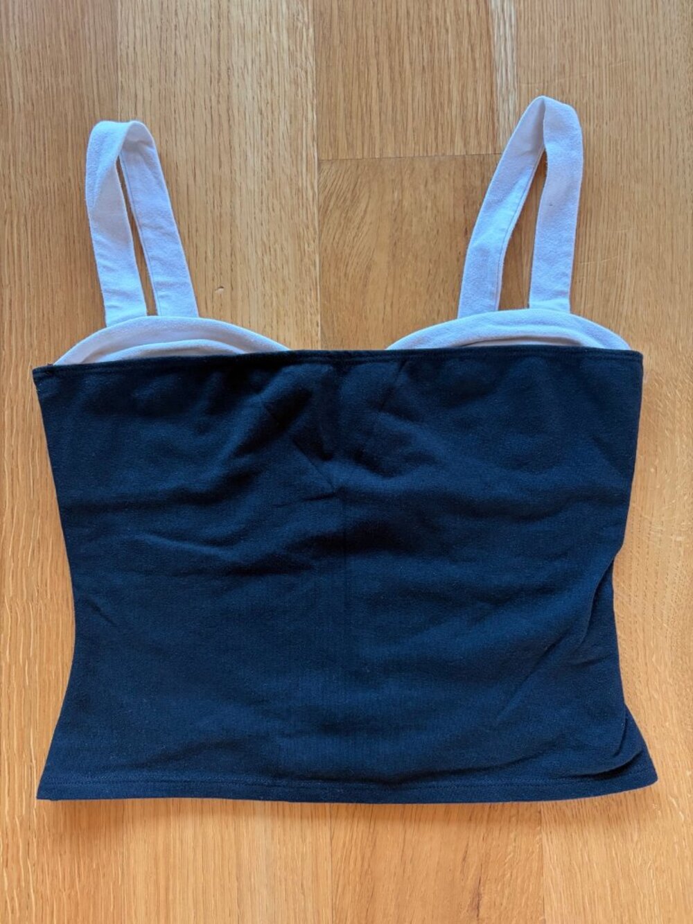 Reformation Black Camisole Top White Contrast Straps Size S